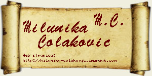 Milunika Čolaković vizit kartica